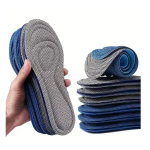 1pair 5D Memory Foam Orthopedic Insoles, Unisex Nano Antibacterial Deodorant, Sweat Absorption, Massage & Sports Support