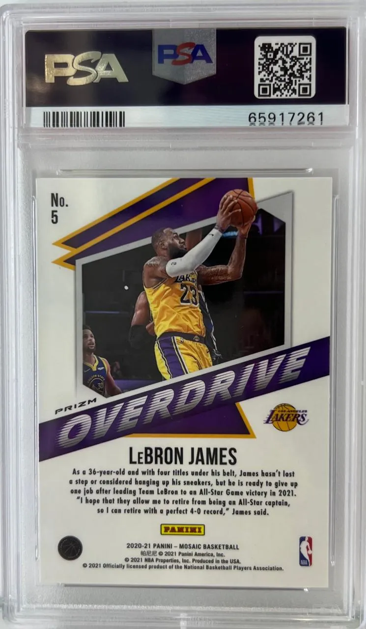 2019-20 Lebron James Panini Mosaic Overdive PSA 9