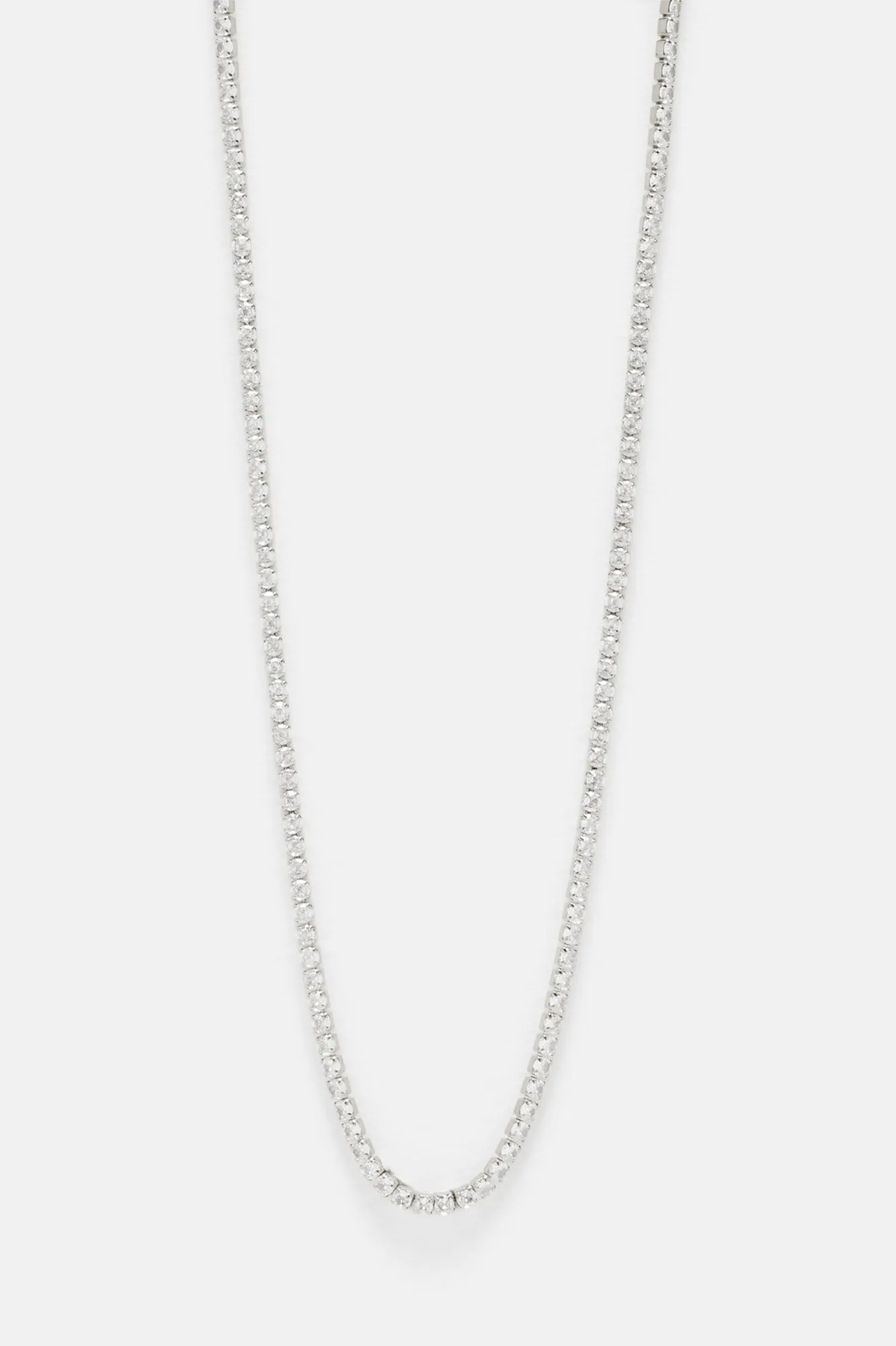 3mm Premium 20″ Tennis Chain Necklace - Silver