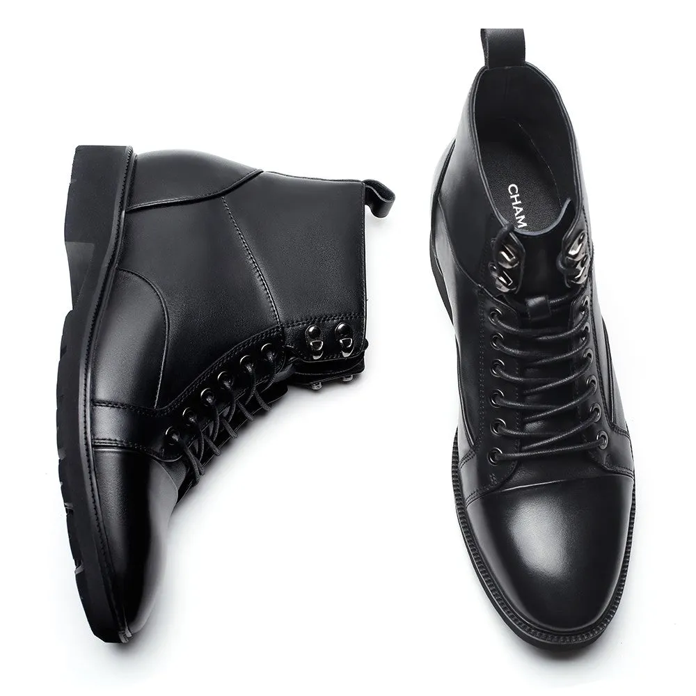 7.5 CM / 2.95 Inches CMR CHAMARIPA Black Height Increasing Boots - Elevate Your Style by 2.95 Inches