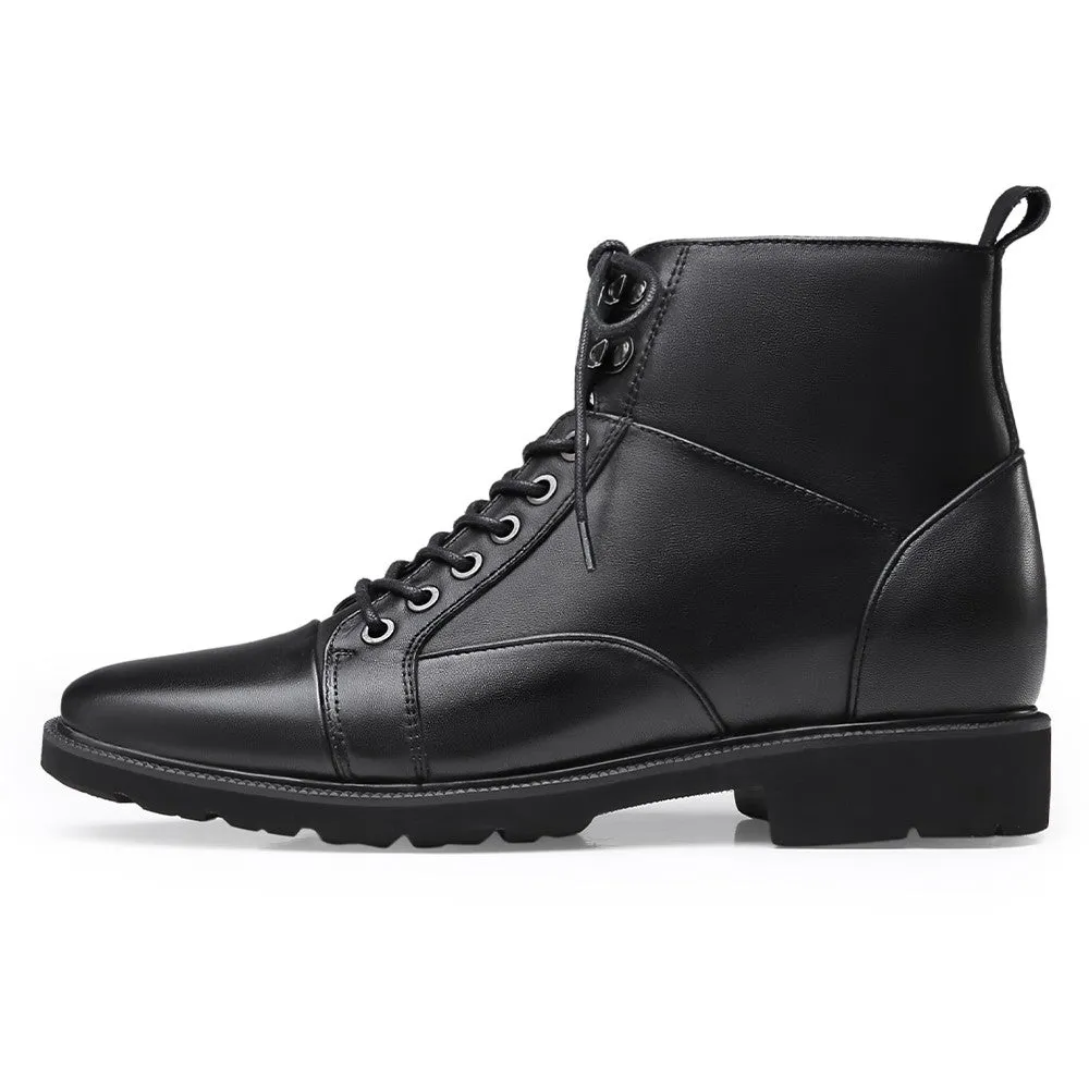 7.5 CM / 2.95 Inches CMR CHAMARIPA Black Height Increasing Boots - Elevate Your Style by 2.95 Inches