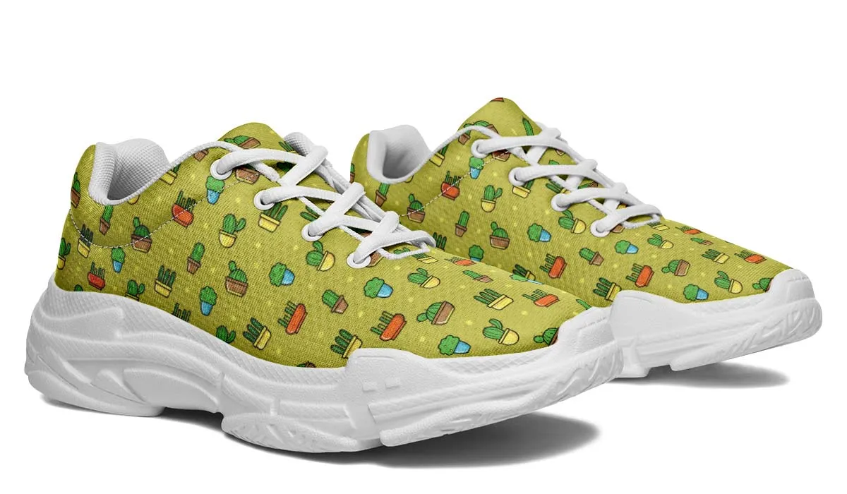 8 Bit Potted Plants Chunky Sneakers