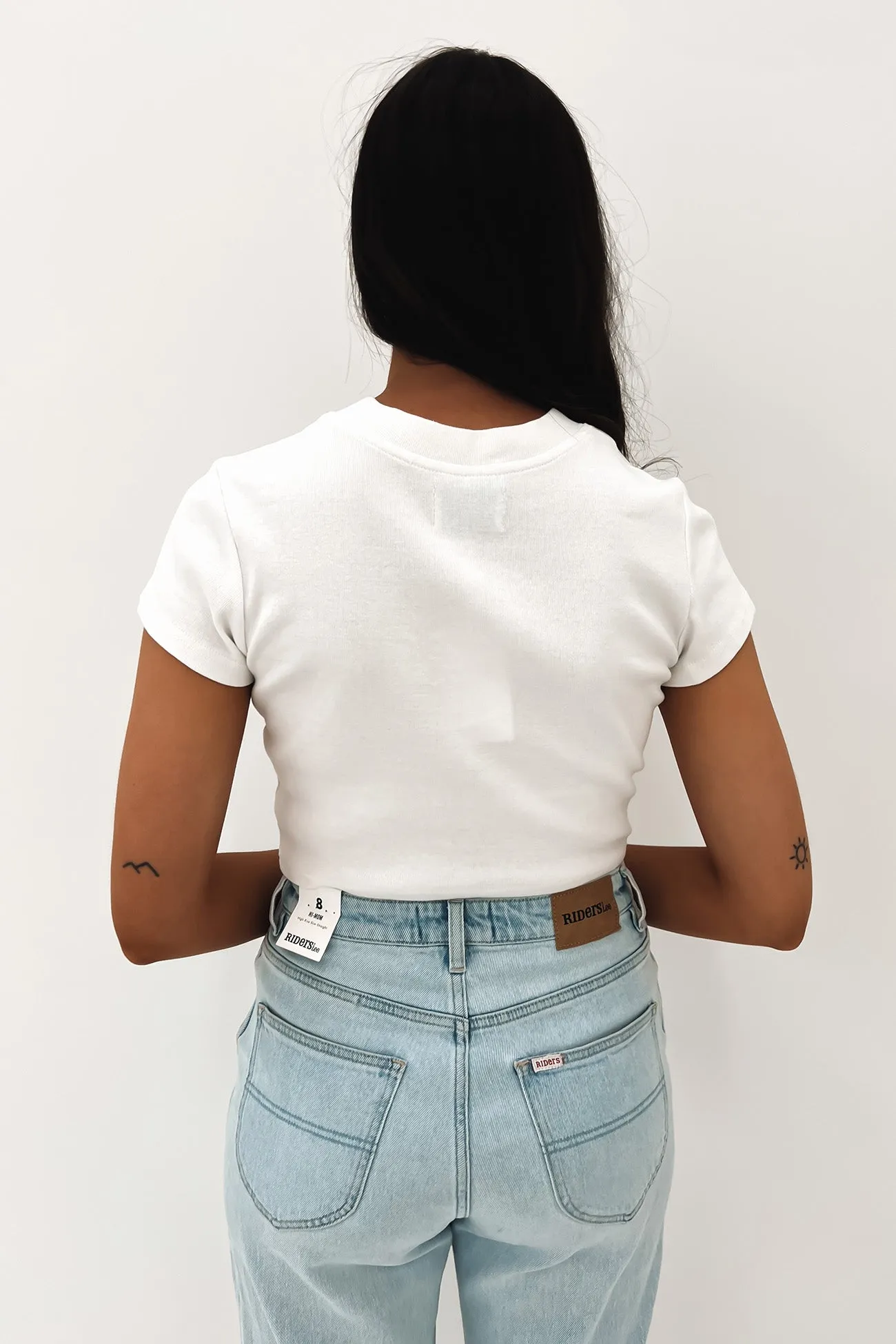 A 90s Crop Tee White Sand