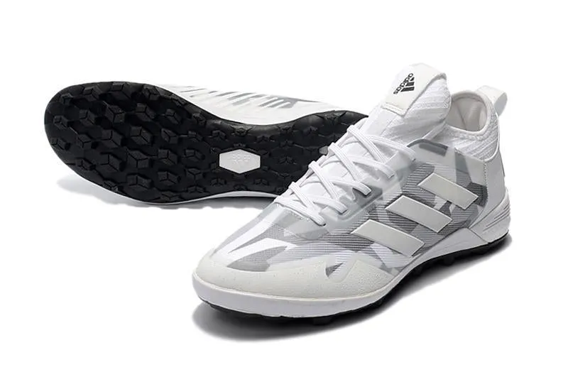 Adidas ACE TF Grass Spike Soccers Shoes White/Gray