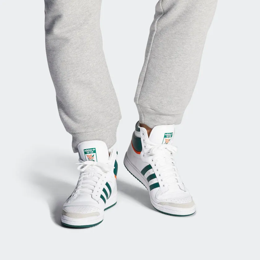 Adidas Original TOP TEN HI Men's - FTWWHT/CGREEN/ORANGE