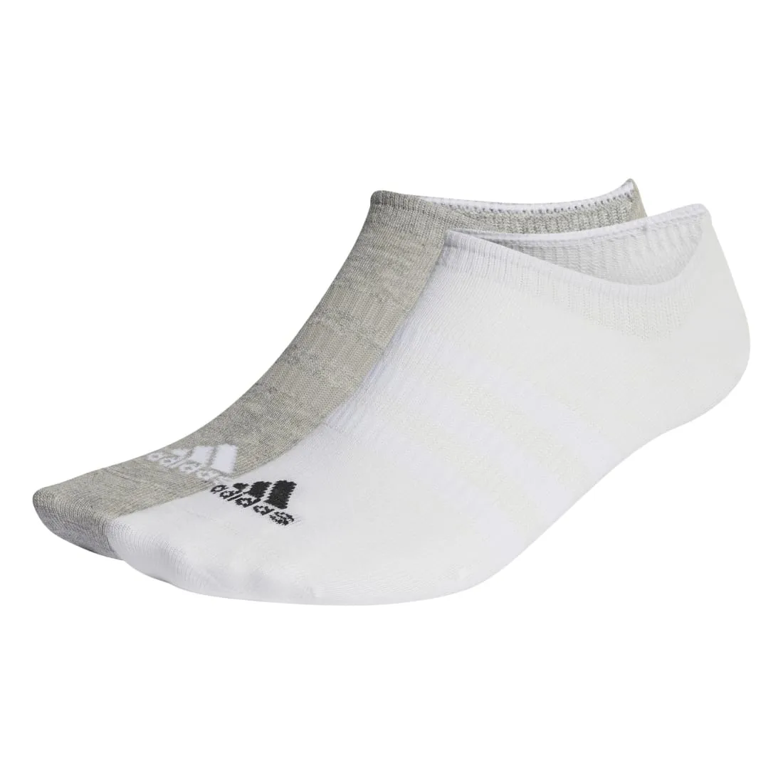 ADIDAS THIN AND LIGHT NO-SHOW SOCKS 3 PAIRS GREY