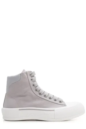 Alexander McQueen Logo Embossed High-Top Sneakers