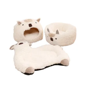 Alpaca Dog and Cat Plush Bed