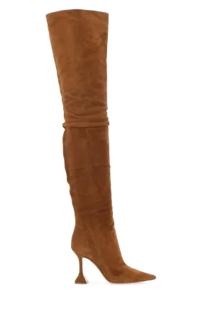 Amina Muaddi Olivia Thigh-High Heeled Boots