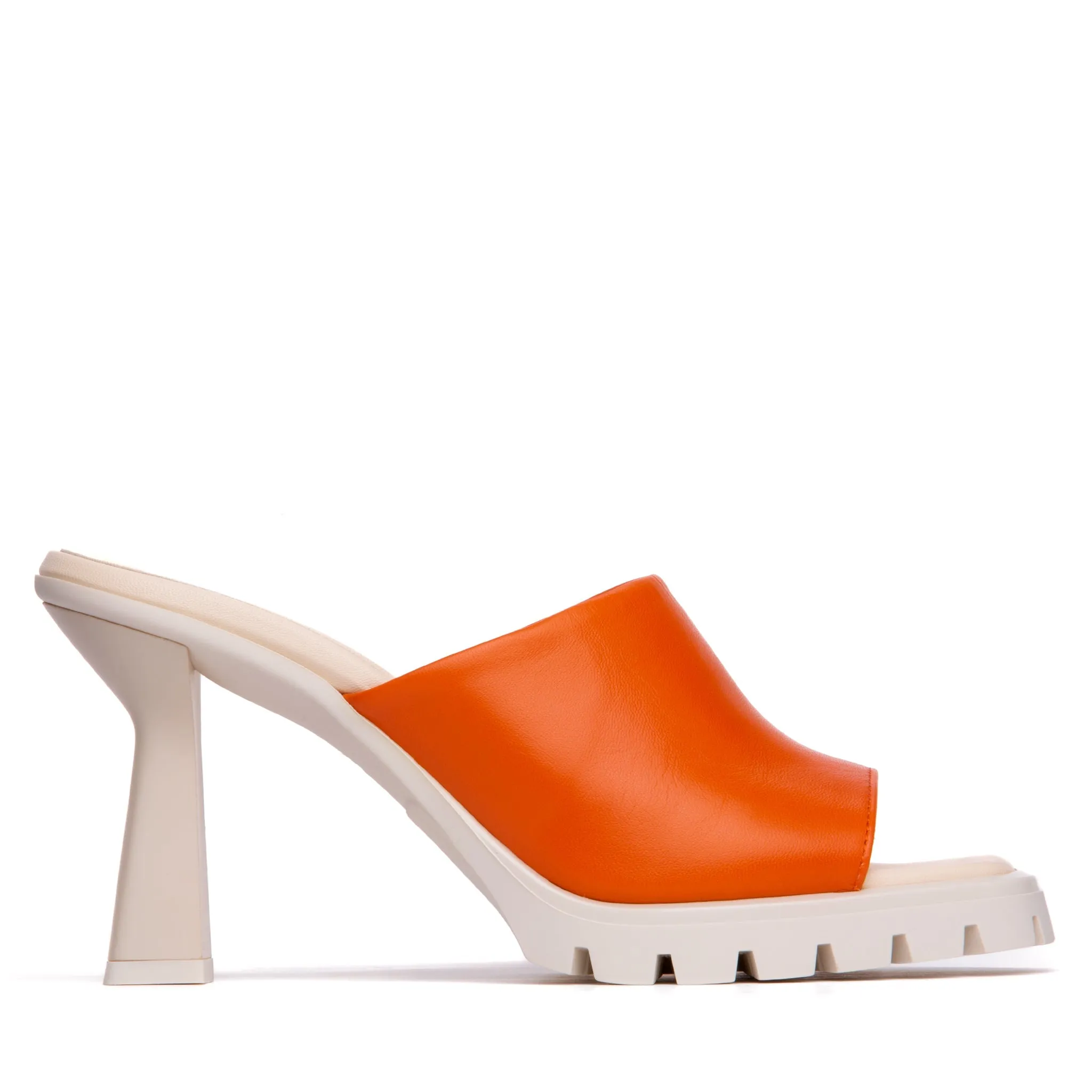 Amy Orange Leather Sandal