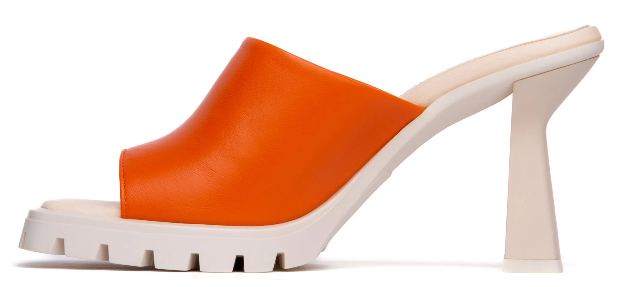 Amy Orange Leather Sandal