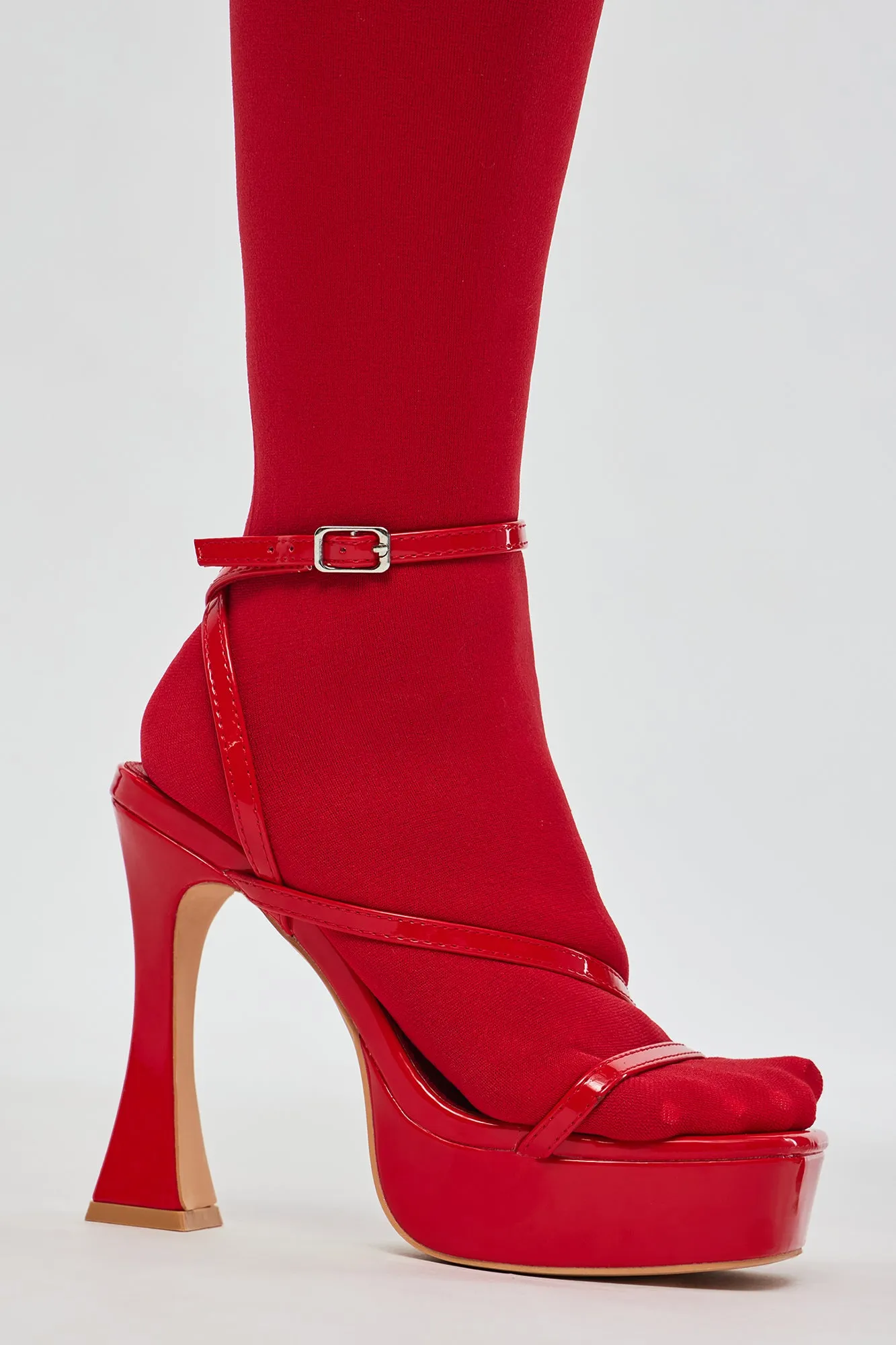 Andrea Platform Block Heels - Red