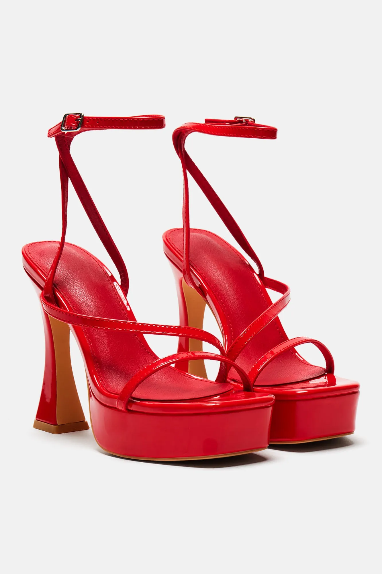 Andrea Platform Block Heels - Red