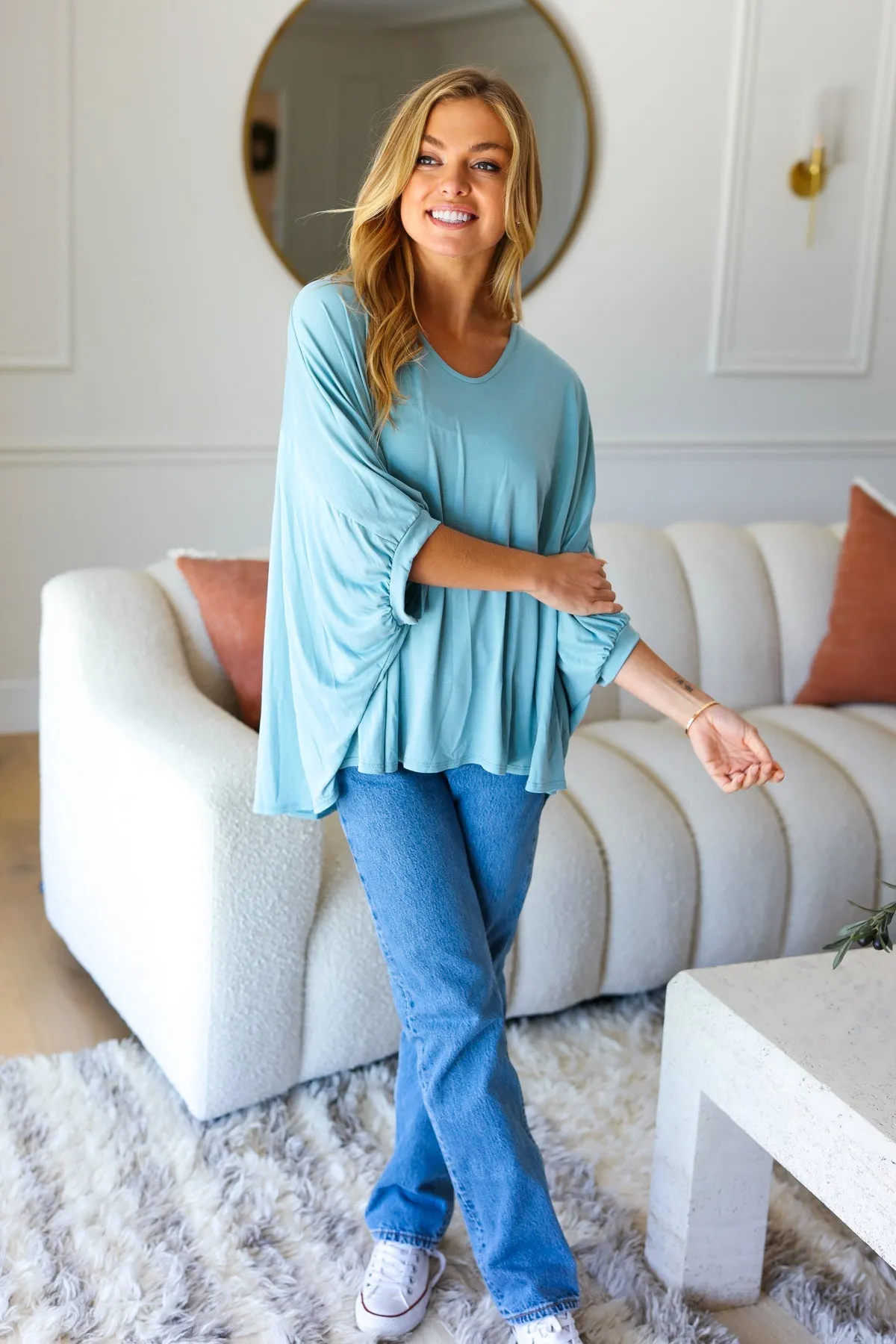 Aqua Dolman Modal Knit Top