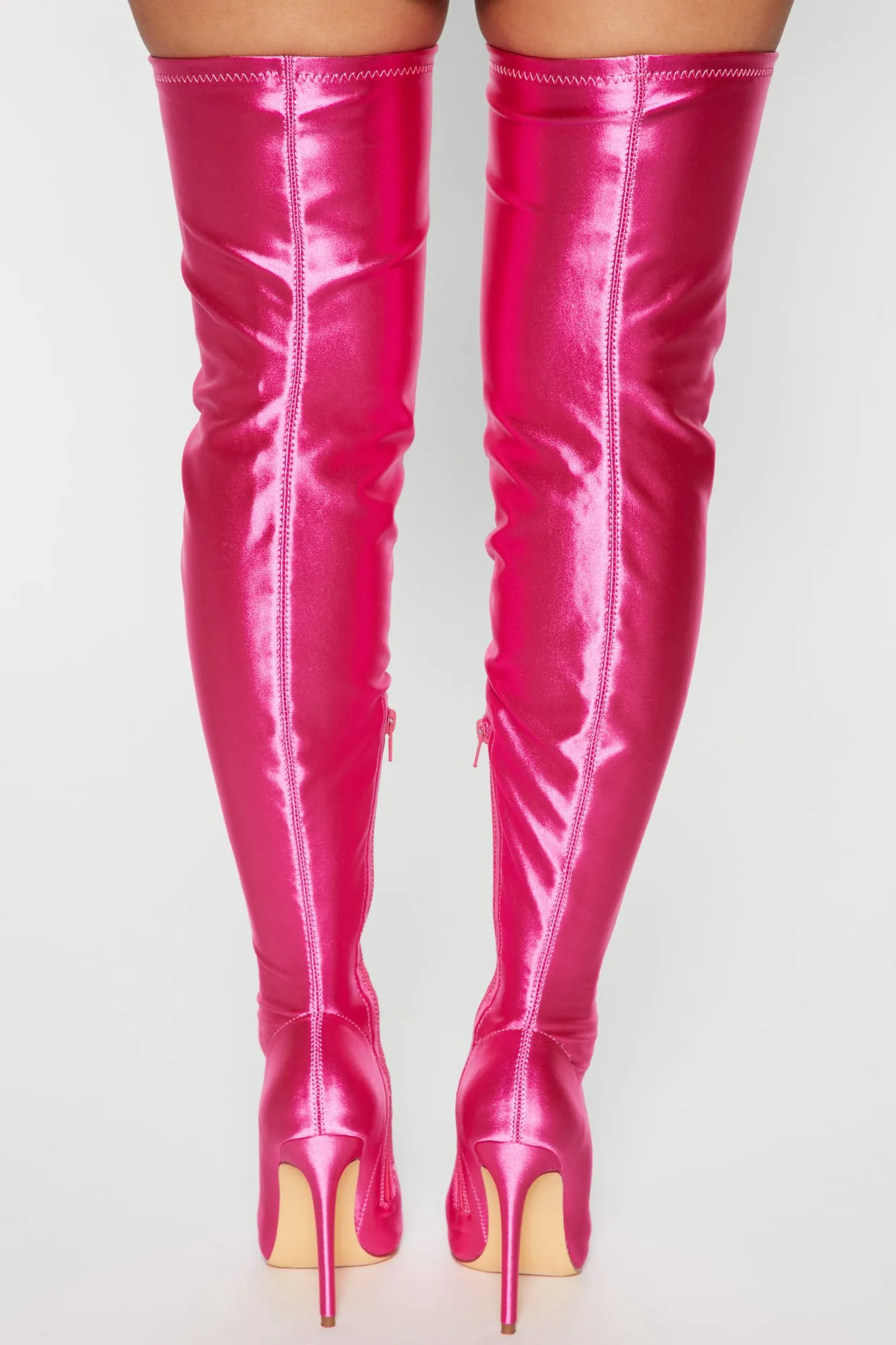 Ariella Thigh High Boots - Hot Pink