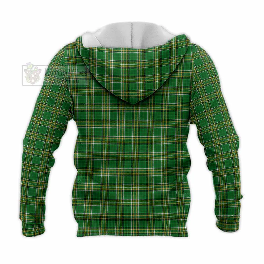 Ash Irish Clan Tartan Knitted Hoodie with Coat of Arms