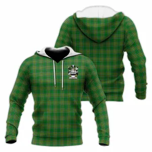 Aston Irish Clan Tartan Knitted Hoodie with Coat of Arms