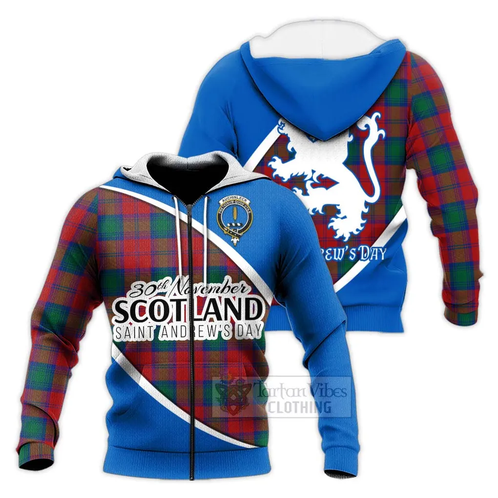 Auchinleck (Affleck) Family Crest Tartan Knitted Hoodie Celebrate Saint Andrew's Day in Style