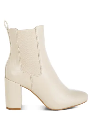 Babbel Faux Leather Block Heel Ankle Boots