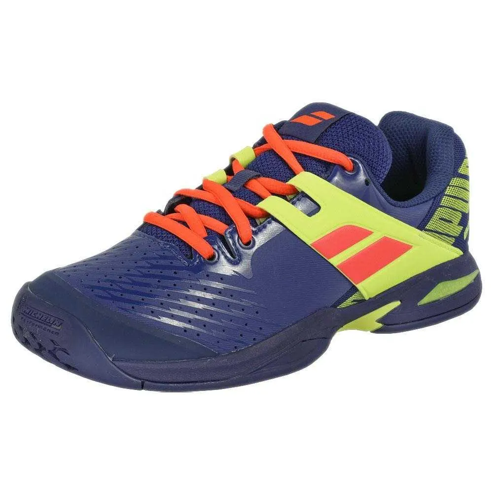 Babolat Propulse All Court Kids & Women Blue Neon Aero Handball Volleyball Tennis Shoes