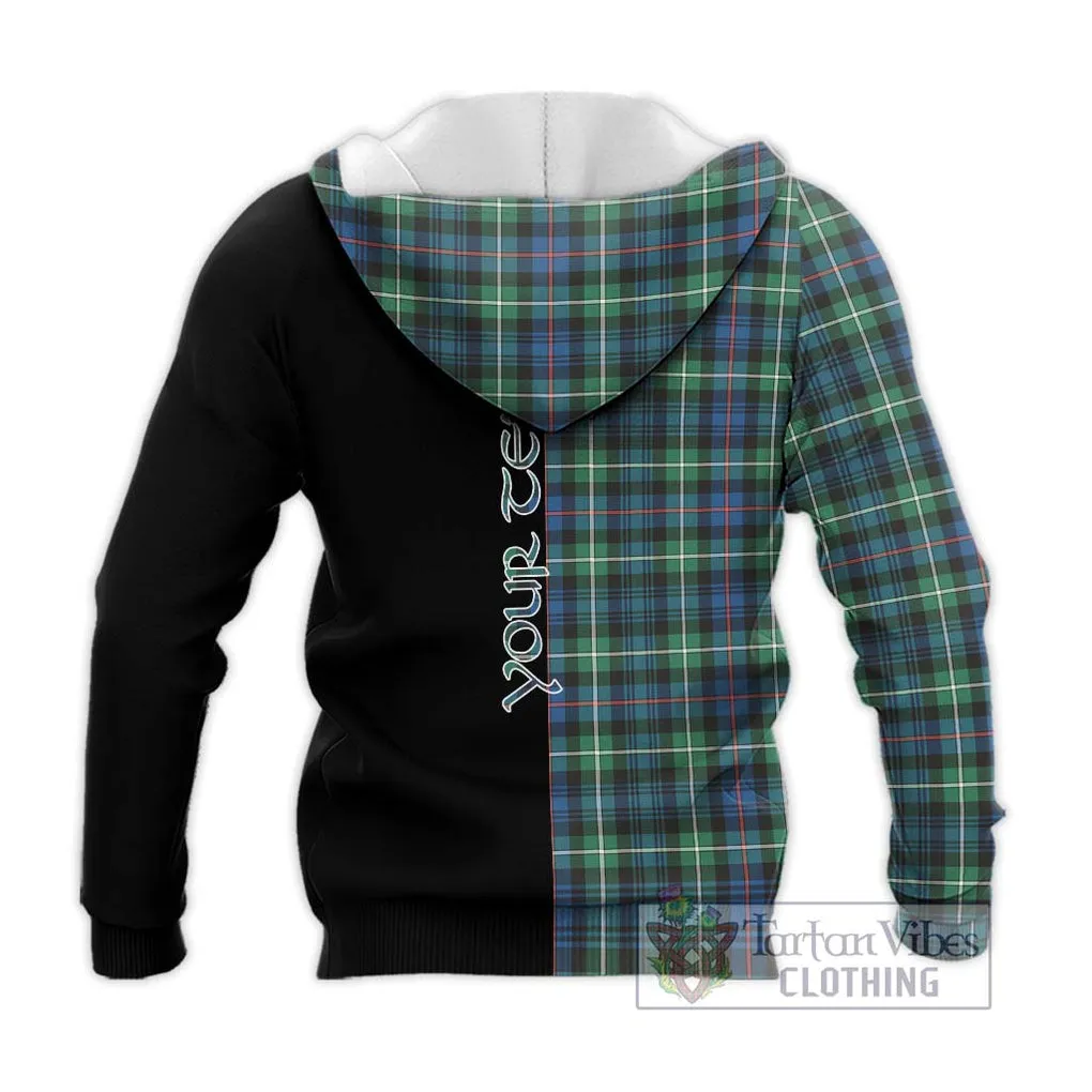 Baillie Ancient Tartan Knitted Hoodie with Family Crest and Half Of Me Style