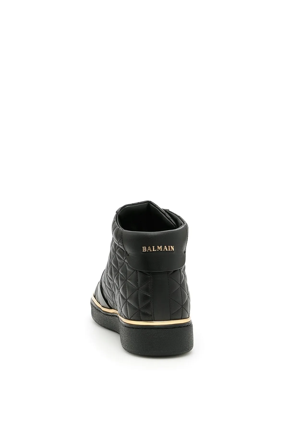 Balmain Quilted Buckle High-Top Sneakers