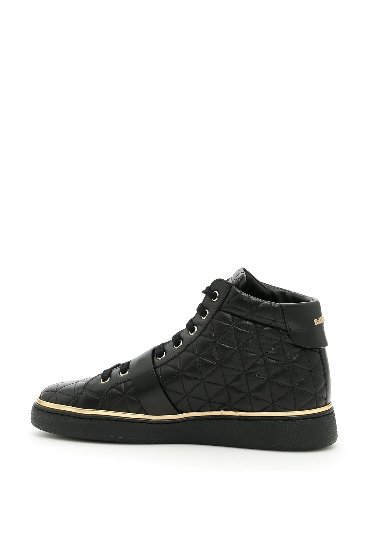 Balmain Quilted Buckle High-Top Sneakers