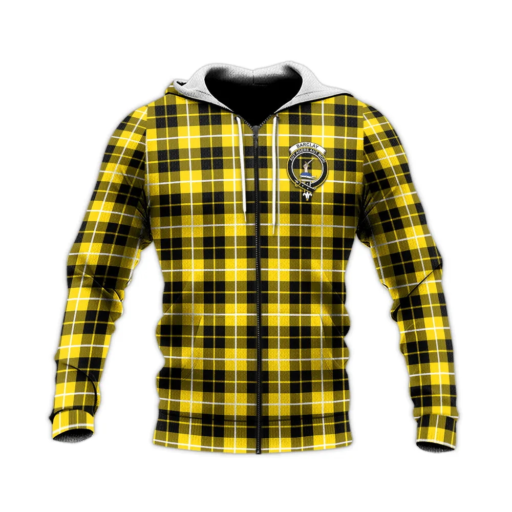 Barclay Dress Modern Tartan Knitted Hoodie with Family Crest