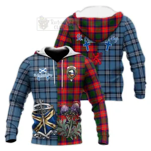 Belshes (Belsches) Tartan Knitted Hoodie Happy St. Andrew's Day Half Tartan Style