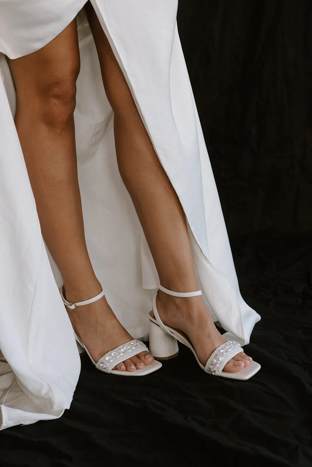 BEYOND - IVORY PEARL SHELL BRIDAL HEELS - SALE!