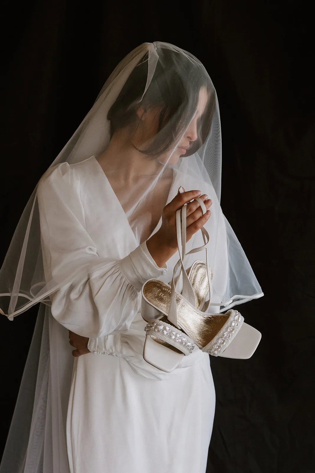 BEYOND - IVORY PEARL SHELL BRIDAL HEELS - SALE!