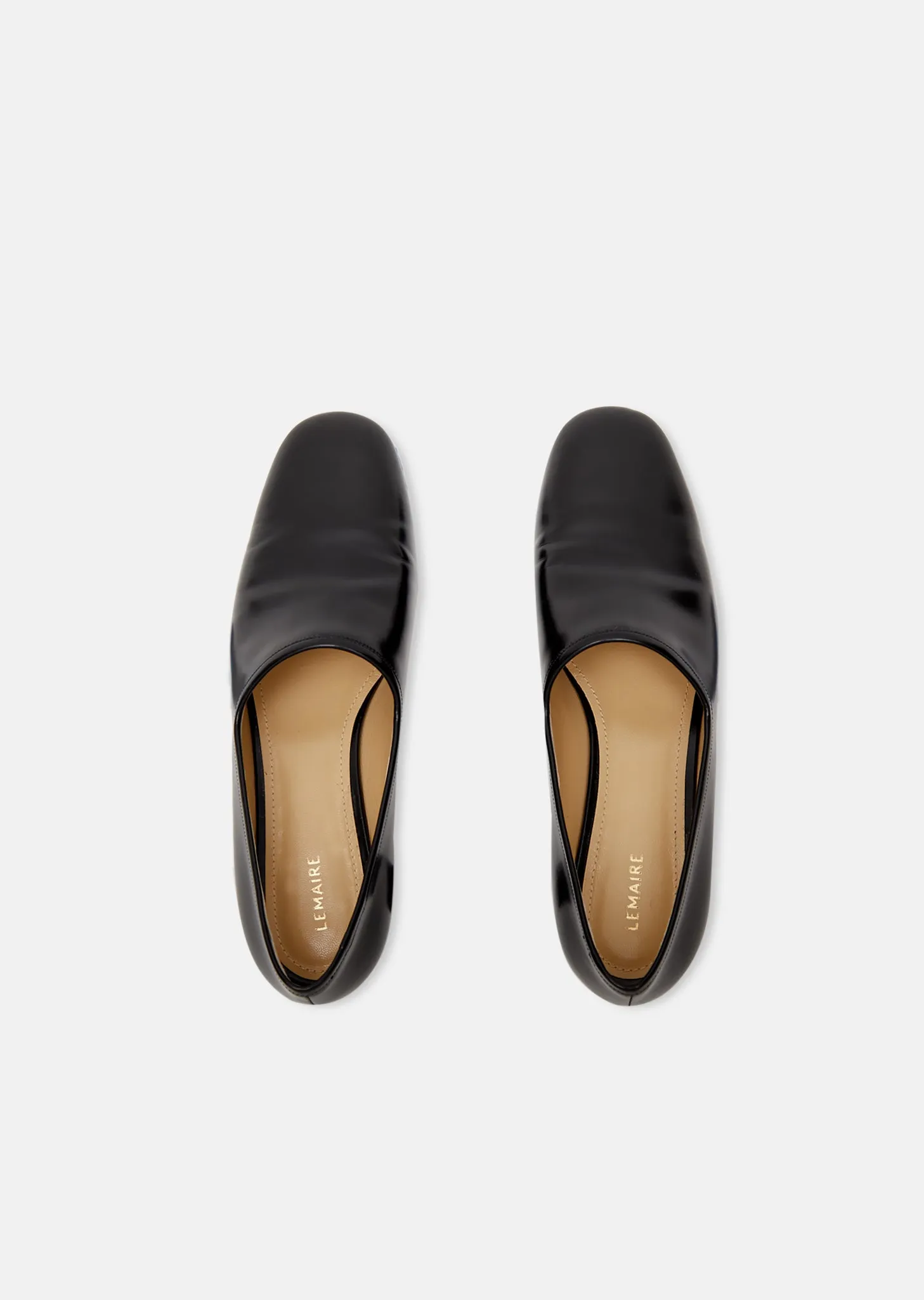 Black Leather Slip On Flats