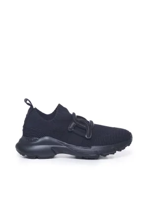 Black Mesh Running Shoes with Chain