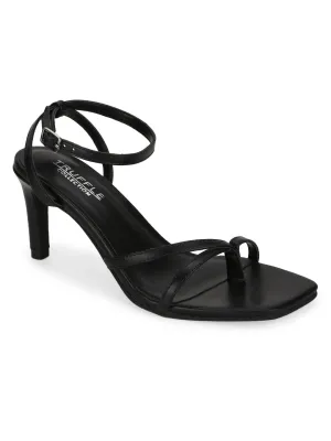 Black PU Strappy Stiletto Sandals (TC-ST-1234-BLKPU)