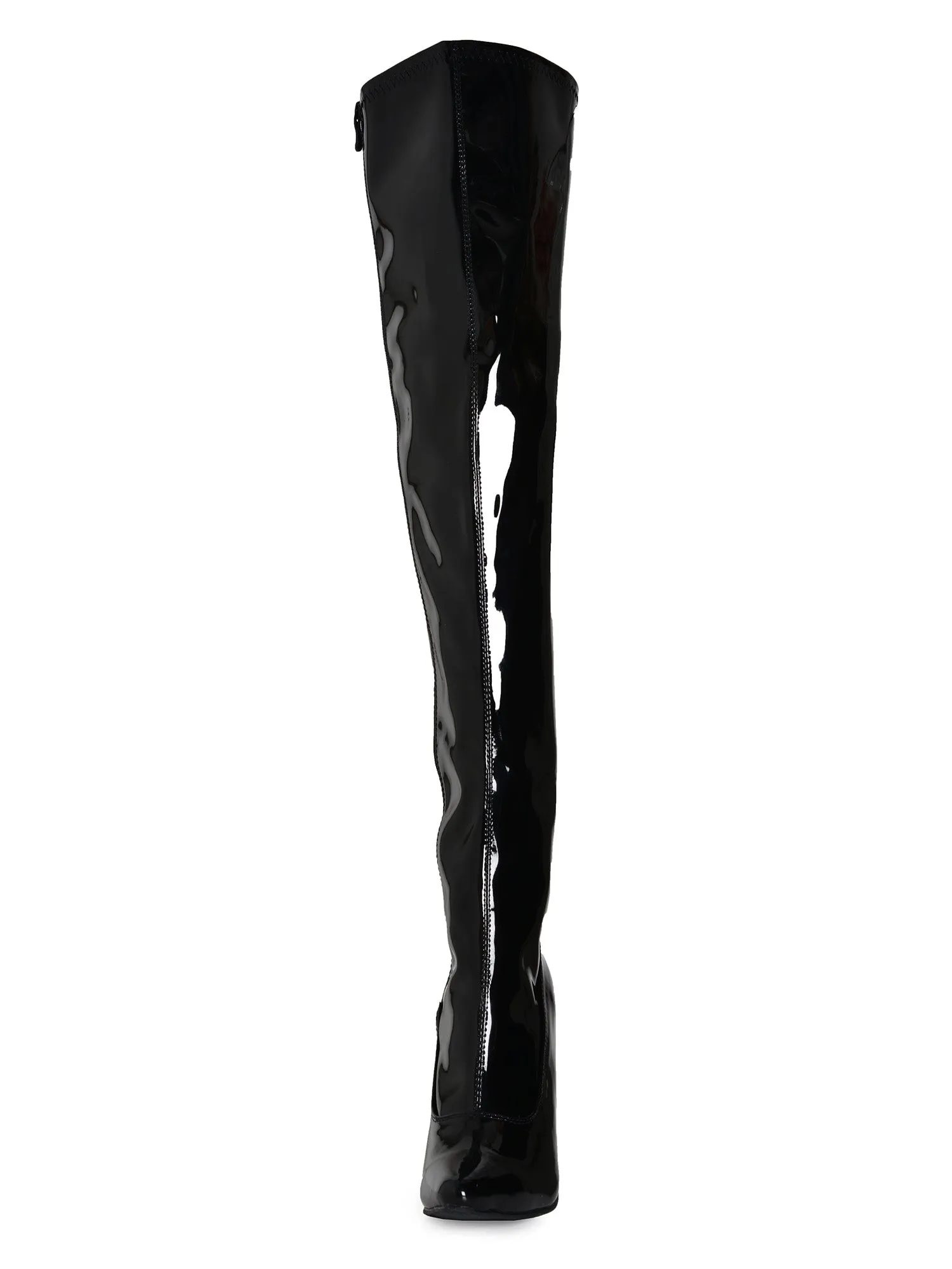 Black Thigh Boots With Side Lacing