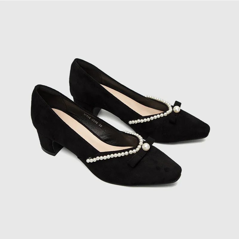 Block Heel Pumps Black