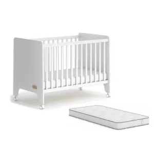 Boori Natty Compact Cot with Mattress WHITE