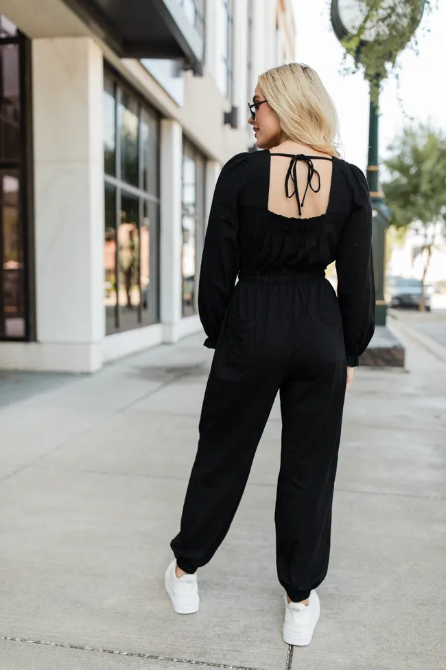 Bop Around Black Jogger Style Jumpsuit FINAL SALE