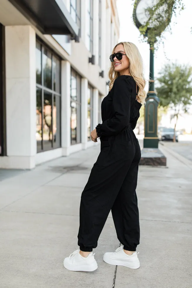 Bop Around Black Jogger Style Jumpsuit