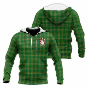 Bracken Irish Clan Tartan Knitted Hoodie with Coat of Arms