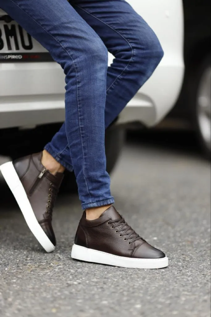 Brown High Top Sneakers for Men | GentWith.com