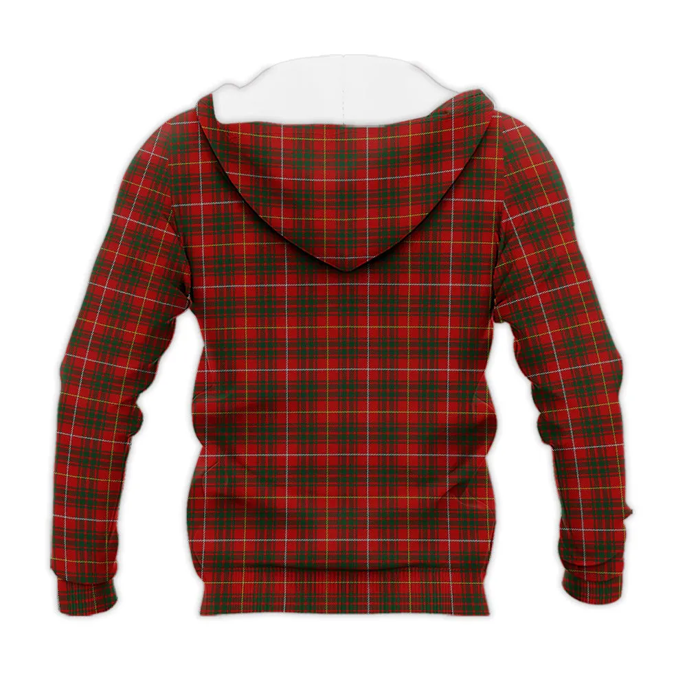 Bruce Tartan Knitted Hoodie with Family Crest