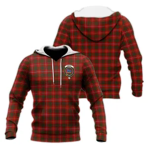 Bruce Tartan Knitted Hoodie with Family Crest