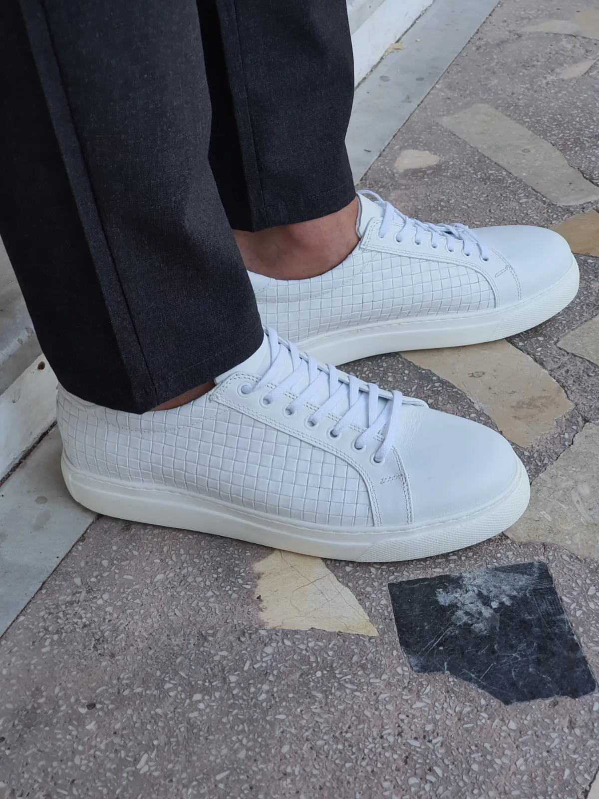 Buy White Low-Top Sneakers by GentWith.com | Worldwide Shipping