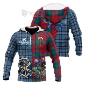 Byres (Byses) Tartan Knitted Hoodie Happy St. Andrew's Day Half Tartan Style