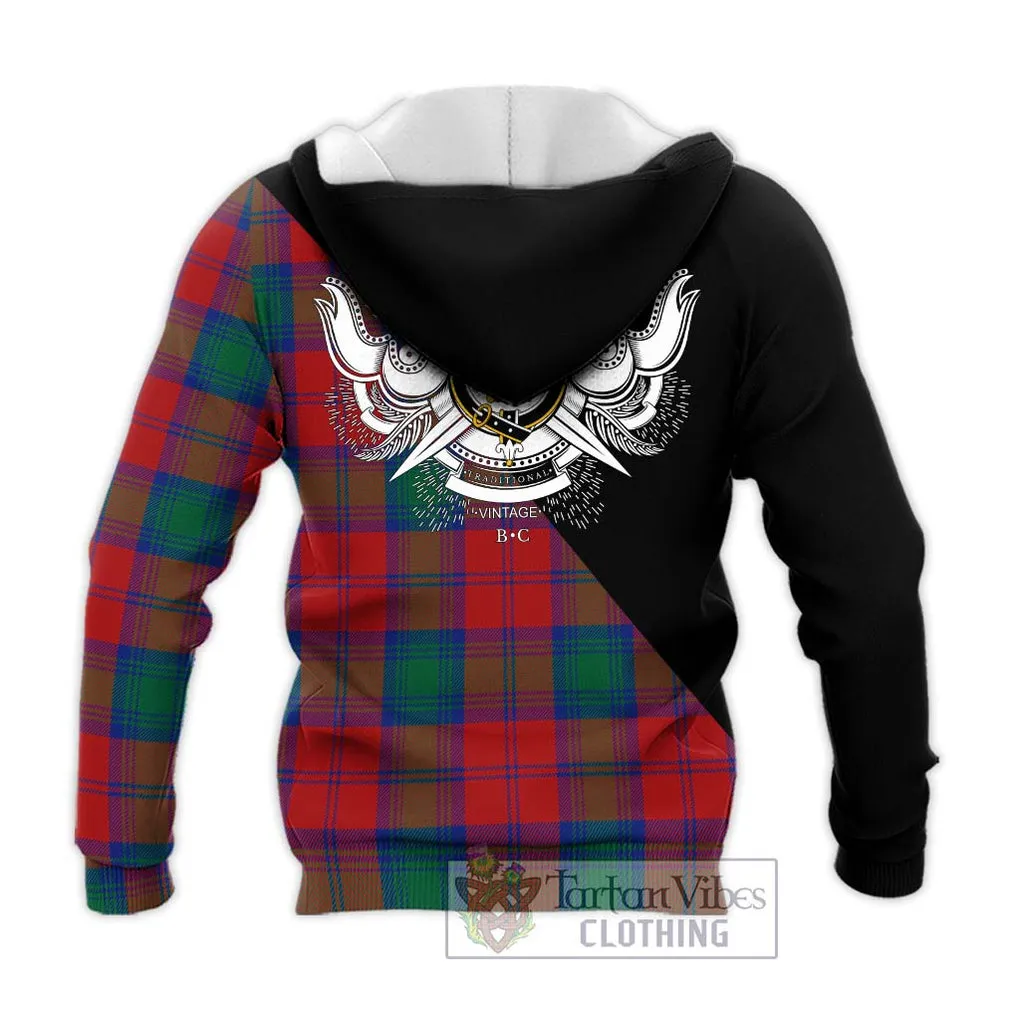 Byres (Byses) Tartan Knitted Hoodie with Family Crest and Military Logo Style