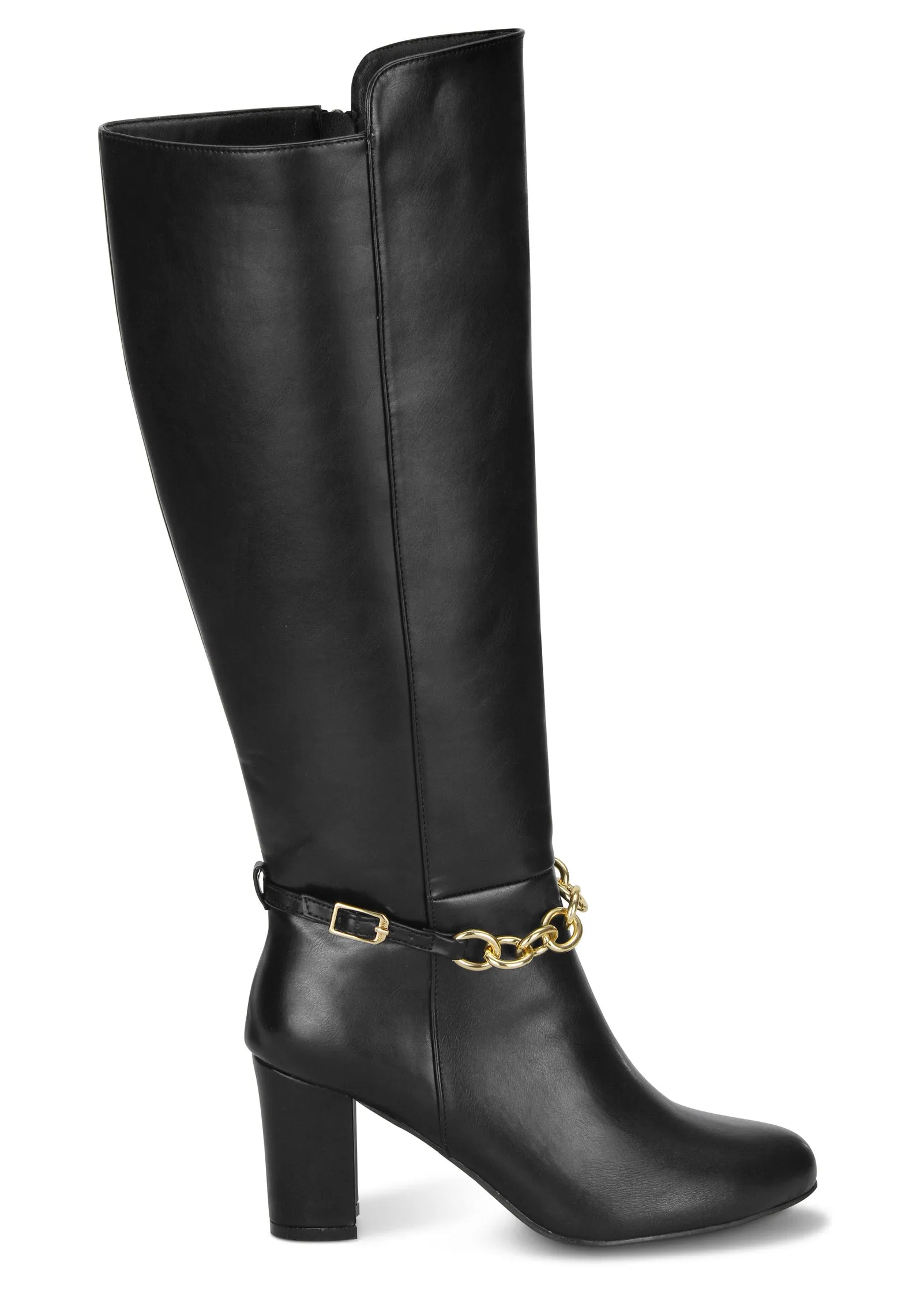 Chain Detail Boots - Black