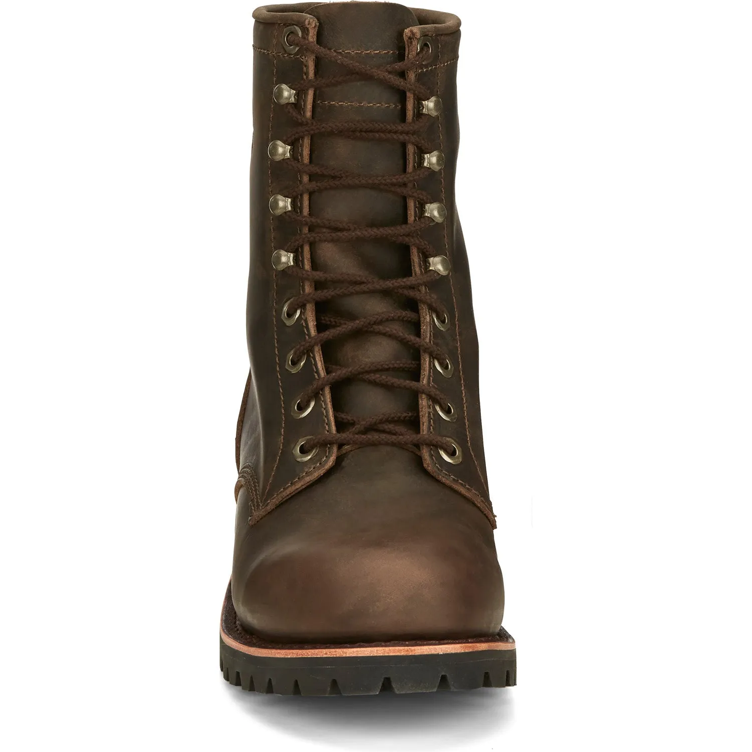 Chippewa Mens Classic 2.0 8in Lace Up Chocolate Apache Leather Work Boots