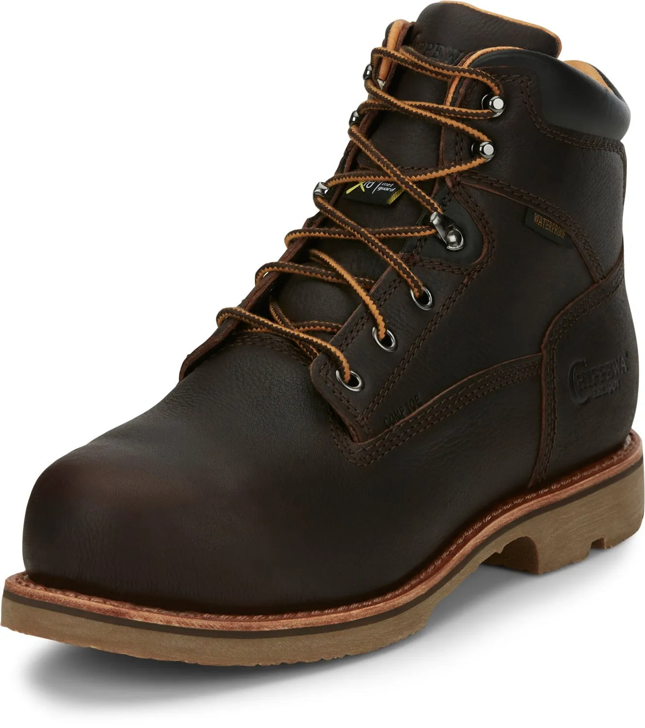 Chippewa Mens Serious Plus 6in WP Met Guard CT PR Briar Oiled Leather Work Boots