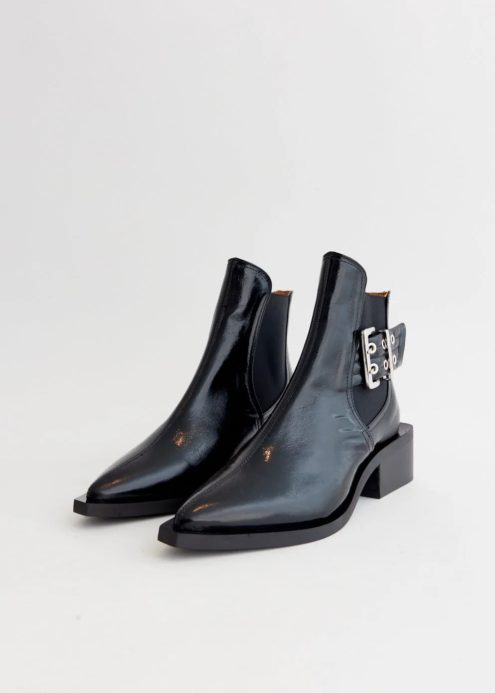 Chunky Buckle Chelsea Boots